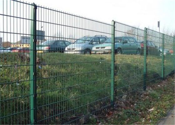 Green Powder Coated 1.5mm Welded Wire Mesh Fencing Sercurity Double Panels With Post