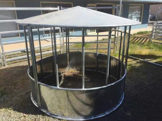 Galvanized Steel 1.8m 1.9m Round Cattle Hay Feeders Metal Horse Feeder antirust