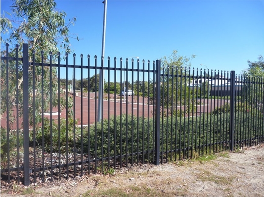 2.1m High Security Q195 Pipe Wrought Iron Steel Fence Panels And Posts