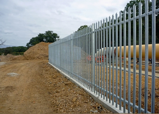 2.75m Width Steel Palisade Fencing , Rot Proof 3ft Metal Fence Panels