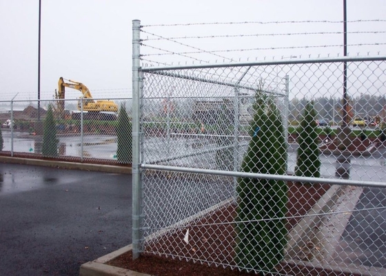 6ft High Steel Chain Link Fencing Hot Dip Galvanized Diamond Fabric