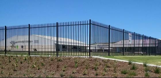 Black 2.4m Wrought Iron Fence Panel Steel Metal Picket Ornamental
