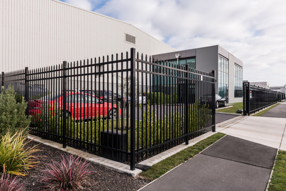 Black 2.4m Wrought Iron Fence Panel Steel Metal Picket Ornamental