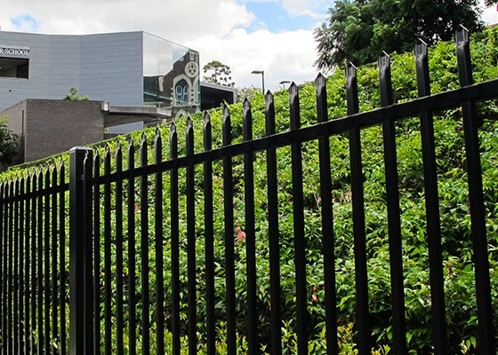 Black 2.4m Wrought Iron Fence Panel Steel Metal Picket Ornamental