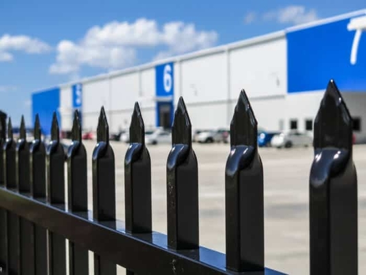 1.8m Height Black Powder Coated Tubular Fencing Spear Top
