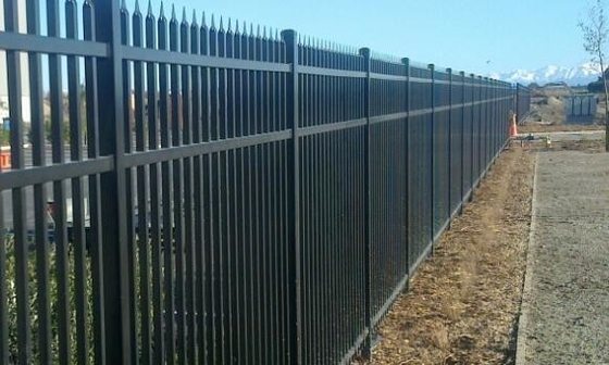 1.8m Height Black Powder Coated Tubular Fencing Spear Top