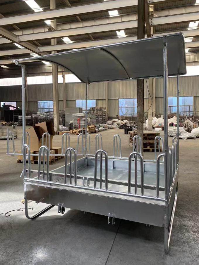 Schwerlast-Edelstahl-Quadratpferde-Hohn-F&uuml;tterhalter mit Dach 1